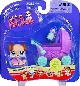 Littlest Pet Shop Portable Pets Puppy Figure #143 [Baby Carriage, Damaged Package]