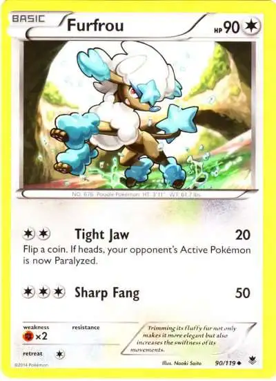 Pokemon X & Y Phantom Forces Uncommon Furfrou #90