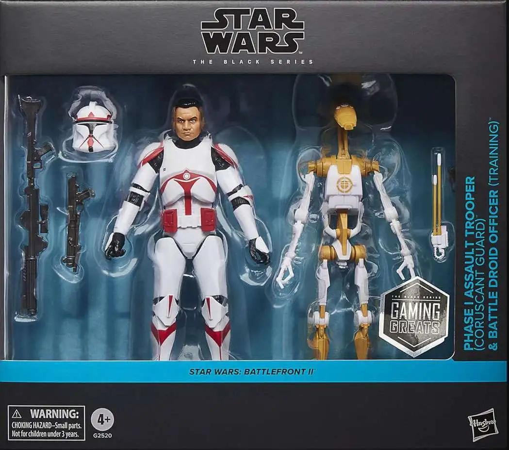 Star Wars Battlefront II Black Series Phase I Assault Clone Trooper & Battle Droid Officer Exclusive Action Figure 2-Pack