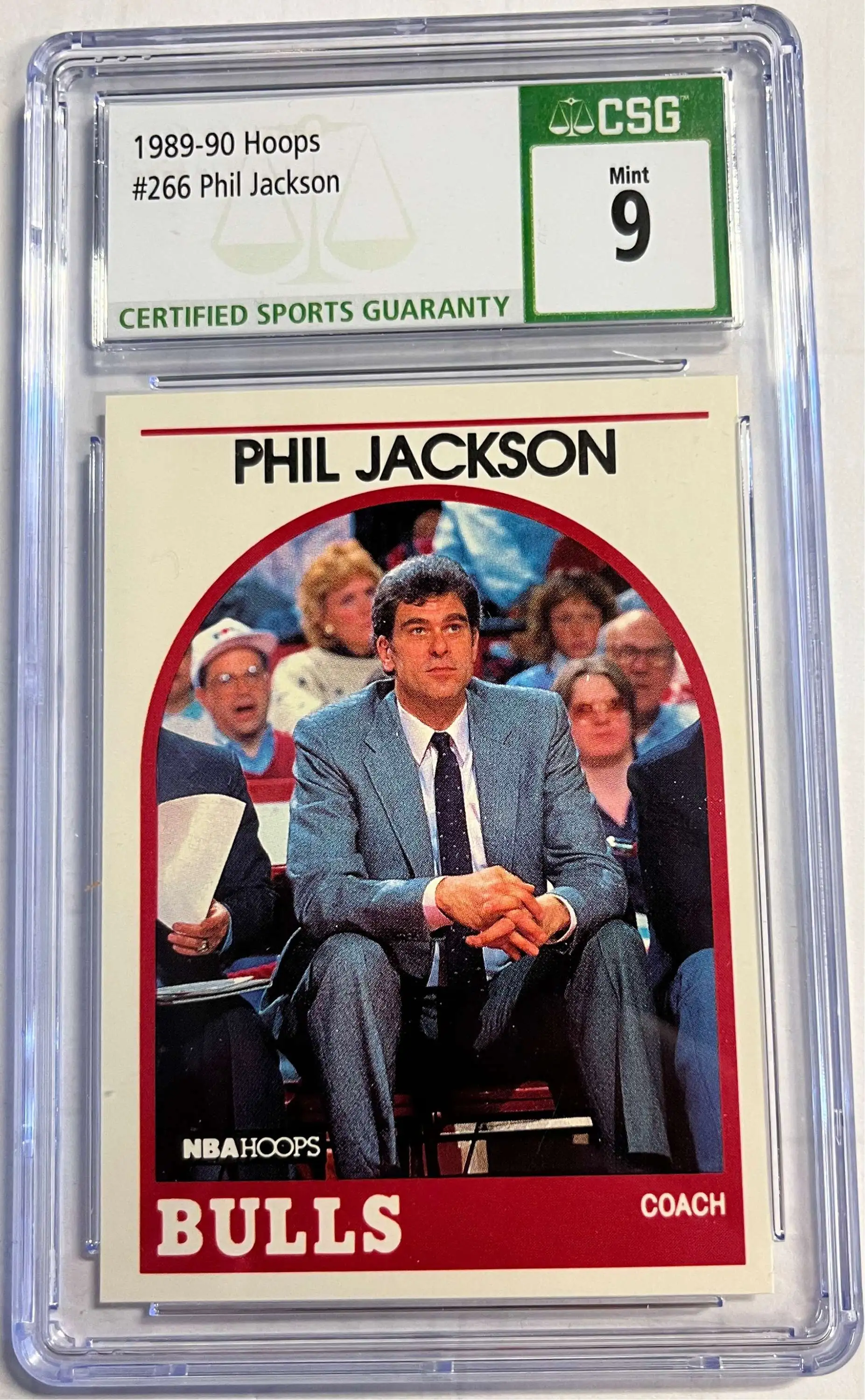 NBA 1989 Hoops Phil Jackson Graded Card #266 [HOF Coach] [CSG 9]