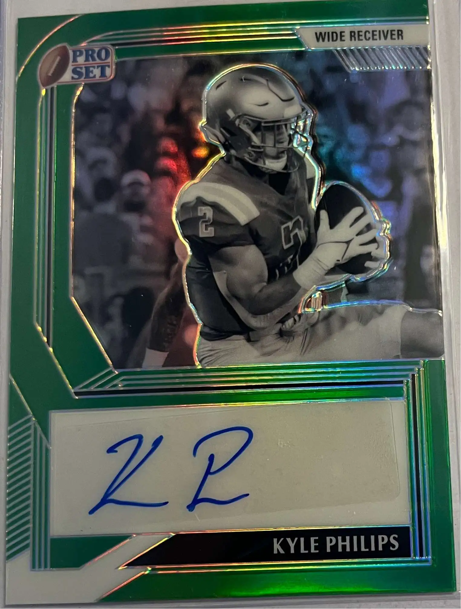 NFL 2022 Leaf Football Kyle Phillips Green 3/15 Autographed Single Card BW-KP1 [Rookie Autograph]