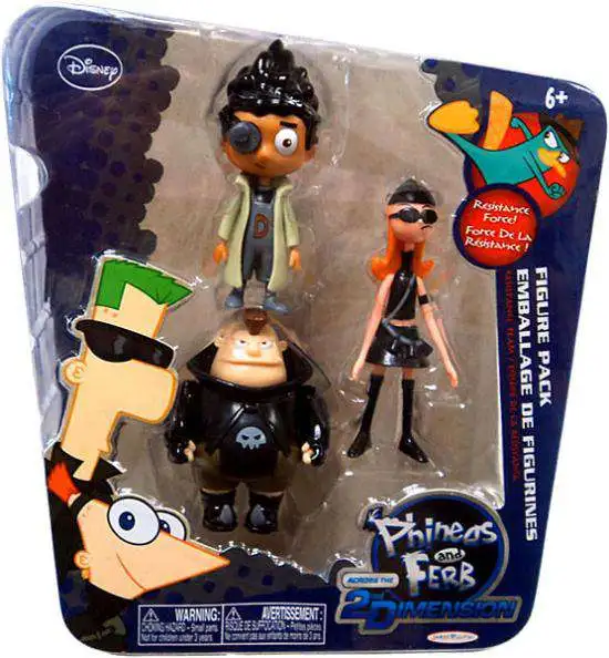 Disney Phineas & Ferb Across the 2nd Dimension Resistance Team Action Figure 3-Pack [Damaged Package]