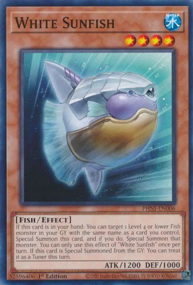 YuGiOh Trading Card Game Phantom Nightmare Common White Sunfish PHNI-EN006