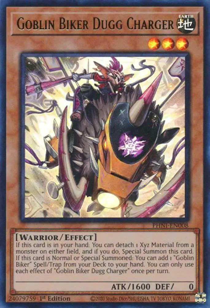 YuGiOh Trading Card Game Phantom Nightmare Ultra Rare Goblin Biker Dugg Charger PHNI-EN008