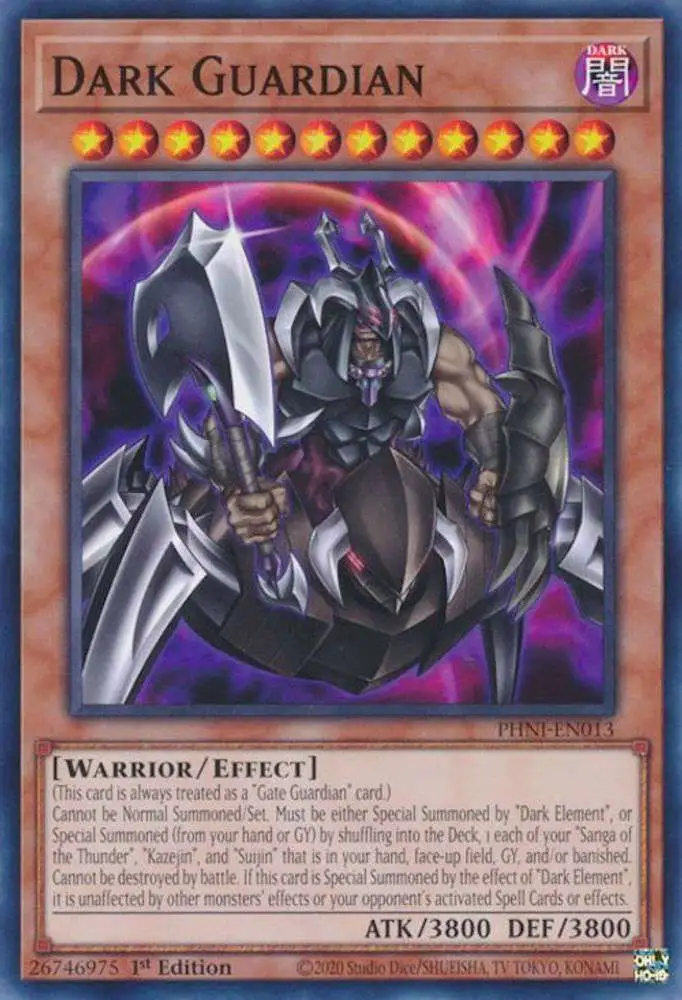 YuGiOh Trading Card Game Phantom Nightmare Common Dark Guardian PHNI-EN013