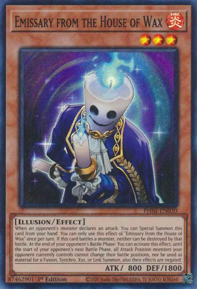 YuGiOh Trading Card Game Phantom Nightmare Single Card Super Rare Emissary  from the House of Wax PHNI-EN030 - ToyWiz