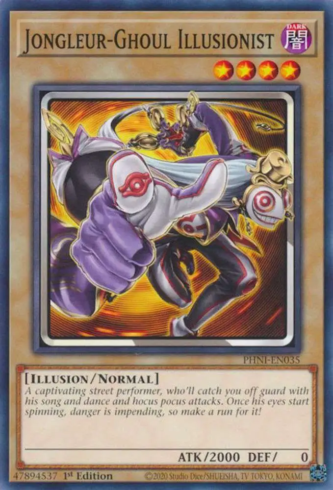 YuGiOh Trading Card Game Phantom Nightmare Single Card Common  Jongleur-Ghoul Illusionist PHNI-EN035 - ToyWiz