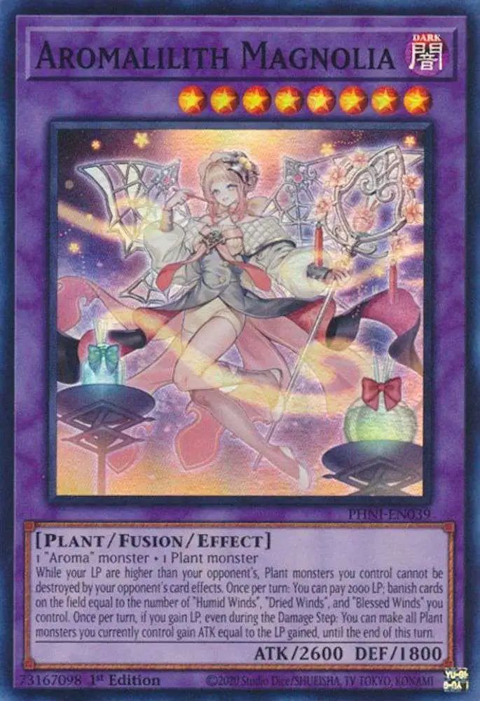 YuGiOh Trading Card Game Phantom Nightmare Super Rare Aromalilith Magnolia PHNI-EN039