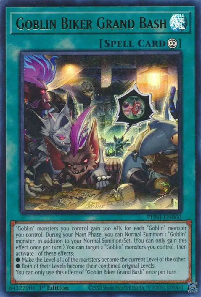 YuGiOh Trading Card Game Phantom Nightmare Ultra Rare Goblin Biker Grand Bash PHNI-EN060