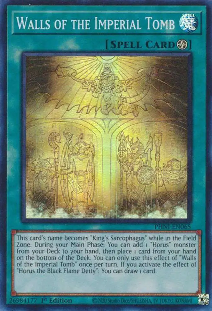 YuGiOh Trading Card Game Phantom Nightmare Super Rare Walls of the Imperial Tomb PHNI-EN065