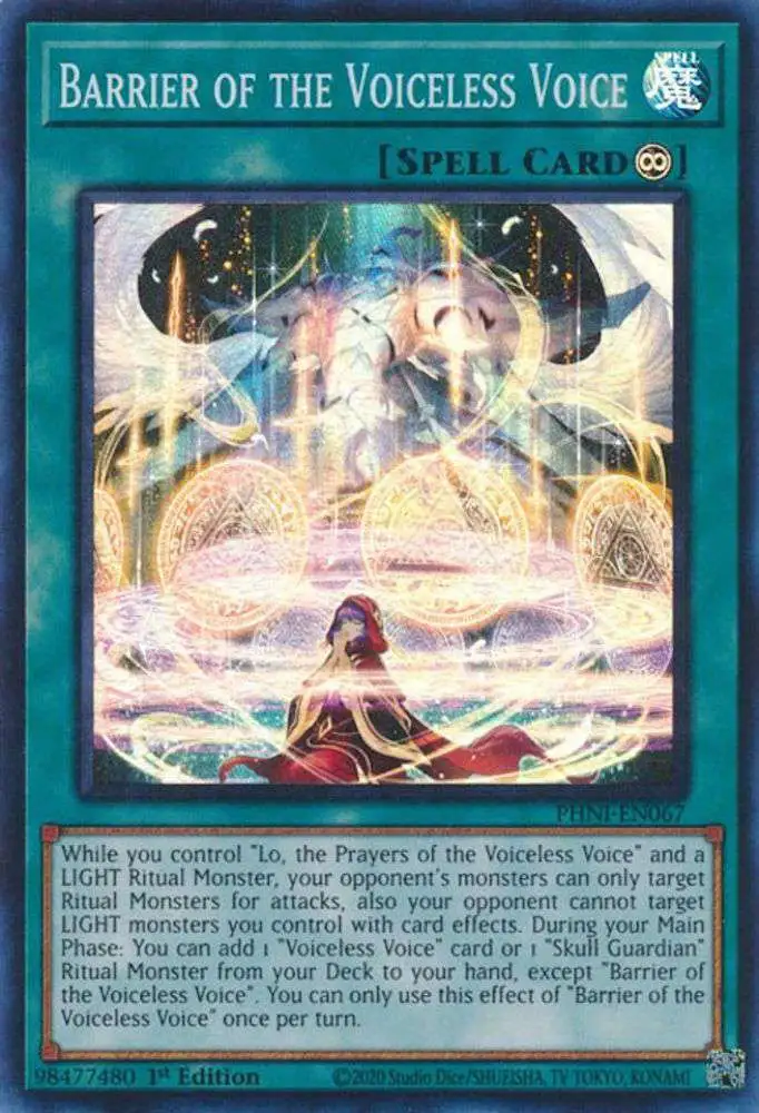 YuGiOh Trading Card Game Phantom Nightmare Super Rare Barrier of the Voiceless Voice PHNI-EN067