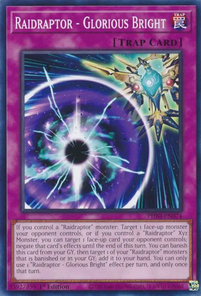 YuGiOh Trading Card Game Phantom Nightmare Common Raidraptor - Glorious Bright PHNI-EN074