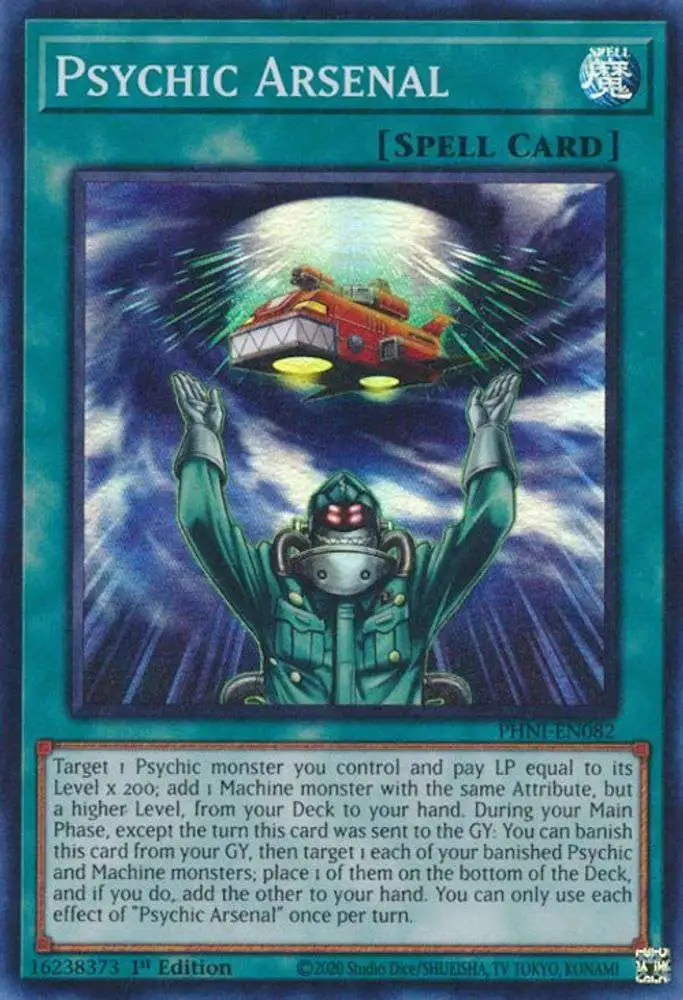 YuGiOh Trading Card Game Phantom Nightmare Super Rare Psychic Arsenal  PHNI-EN082