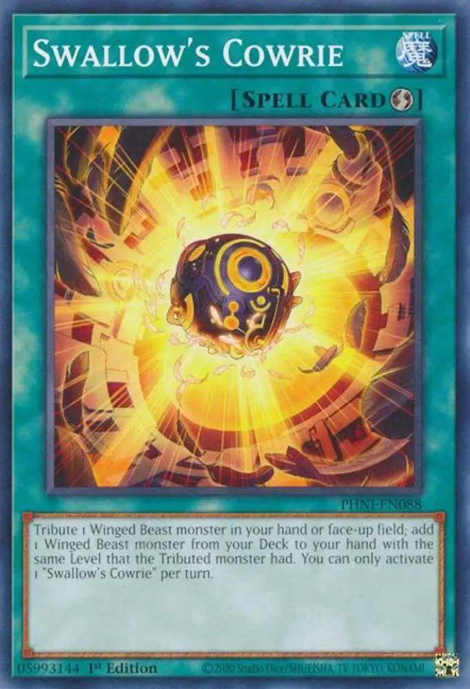 YuGiOh Trading Card Game Phantom Nightmare Single Card Common Swallows  Cowrie PHNI-EN088 - ToyWiz