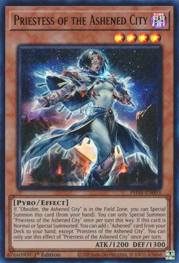 YuGiOh Trading Card Game Phantom Nightmare Ultra Rare Priestess of the  Ashened City PHNI-EN093