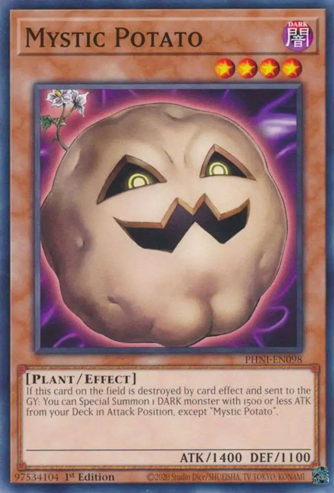YuGiOh Trading Card Game Phantom Nightmare Common Mystic Potato PHNI-EN098
