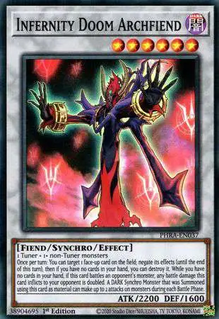YuGiOh Trading Card Game Phantom Rage Super Rare Infernity Doom Archfiend PHRA-EN037