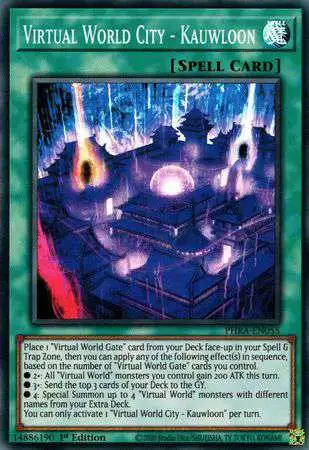 YuGiOh Trading Card Game Phantom Rage Super Rare Virtual World City - Kauwloon PHRA-EN055