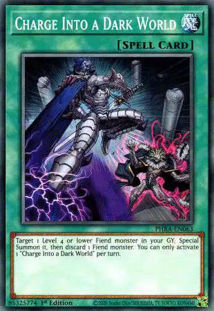 YuGiOh Trading Card Game Phantom Rage Common Charge Into a Dark World PHRA-EN063