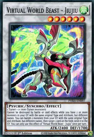 YuGiOh Trading Card Game Phantom Rage Super Rare Virtual World Beast - Jiujiu PHRA-EN097