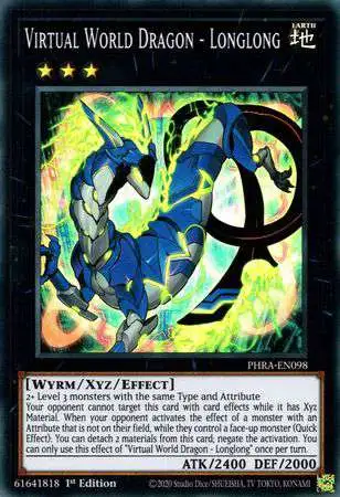 YuGiOh Trading Card Game Phantom Rage Super Rare Virtual World Dragon - Longlong PHRA-EN098