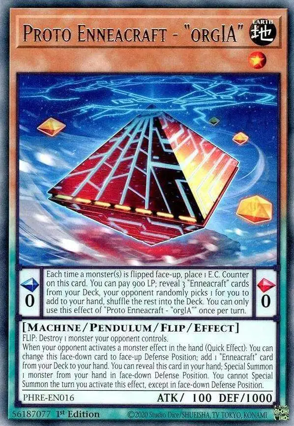 YuGiOh Trading Card Game Phantom Revenge Rare Proto Enneacraft - orgIA PHRE-EN016
