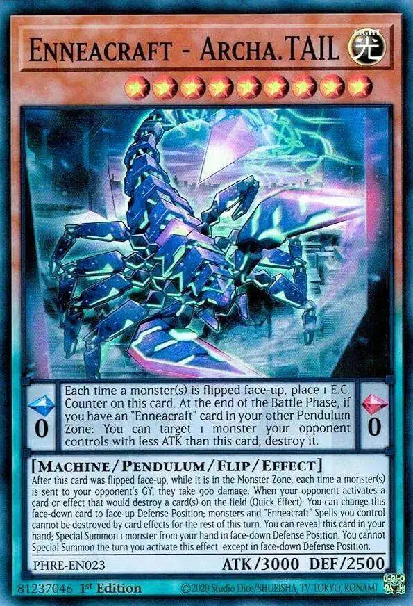 YuGiOh Trading Card Game Phantom Revenge Single Card Super Rare Enneacraft  - Archa.TAIL PHRE-EN023 - ToyWiz