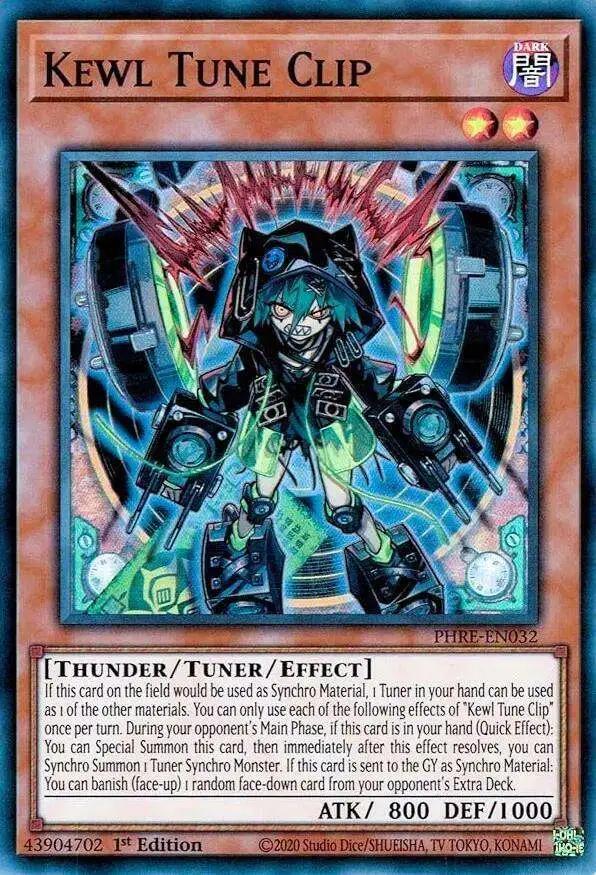 YuGiOh Trading Card Game Phantom Revenge Super Rare Kewl Tune Clip PHRE-EN032