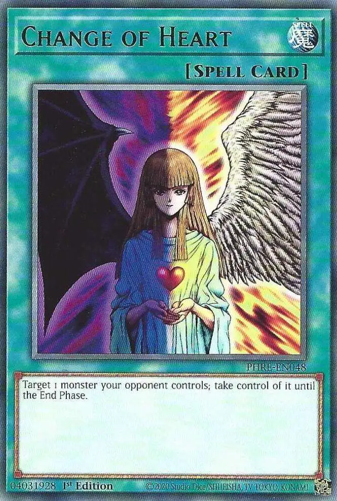 YuGiOh Trading Card Game Phantom Revenge Rare Change of Heart PHRE-EN048