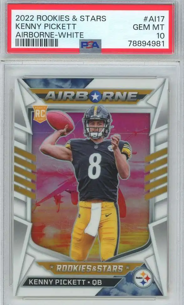 NFL 2022 Rookies Stars Kenny Pickett 1149 Graded Single Card AI17 Airborne-White PSA 10 - ToyWiz NFL 2022 Rookies Stars Kenny Pickett 1149 Graded Single Card AI17 Airborne-White PSA 10 - ToyWiz