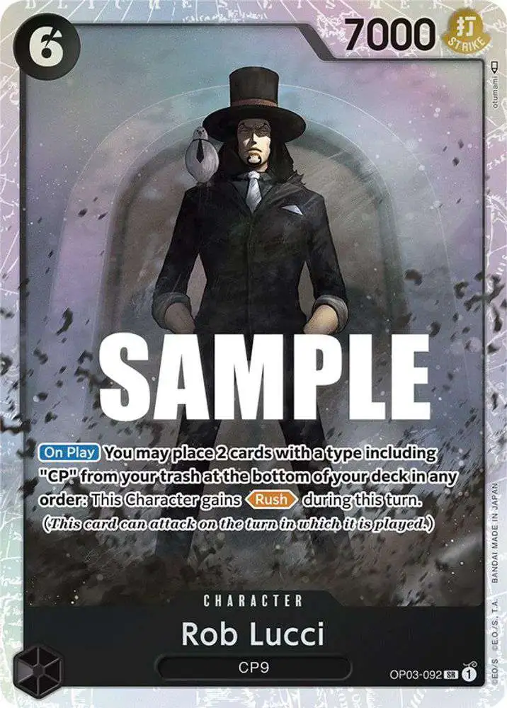 One Piece Trading Card Game Pillars of Strength Super Rare Rob Lucci OP03-092
