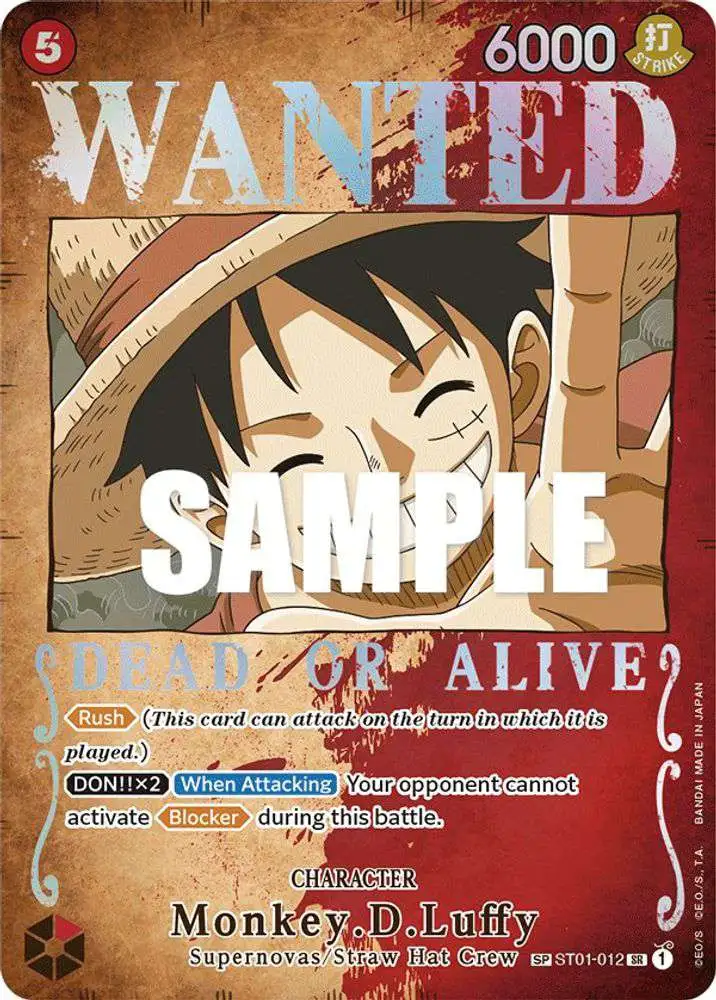 One Piece Trading Card Game Pillars of Strength Super Rare Monkey D. Luffy ST01-012 [Wanted Poster]