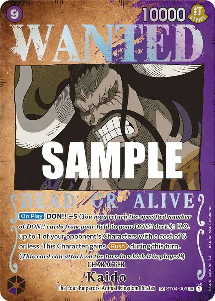 One Piece Trading Card Game Pillars of Strength Super Rare Kaido ST04-003 [Wanted Poster]