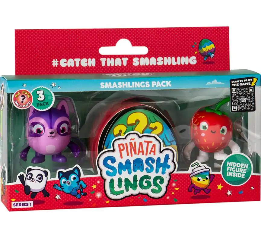 Pinata Smashlings Mini Figure Series 1 Mystery 3-Pack [DLC Code Included!, 3 RANDOM Figures]