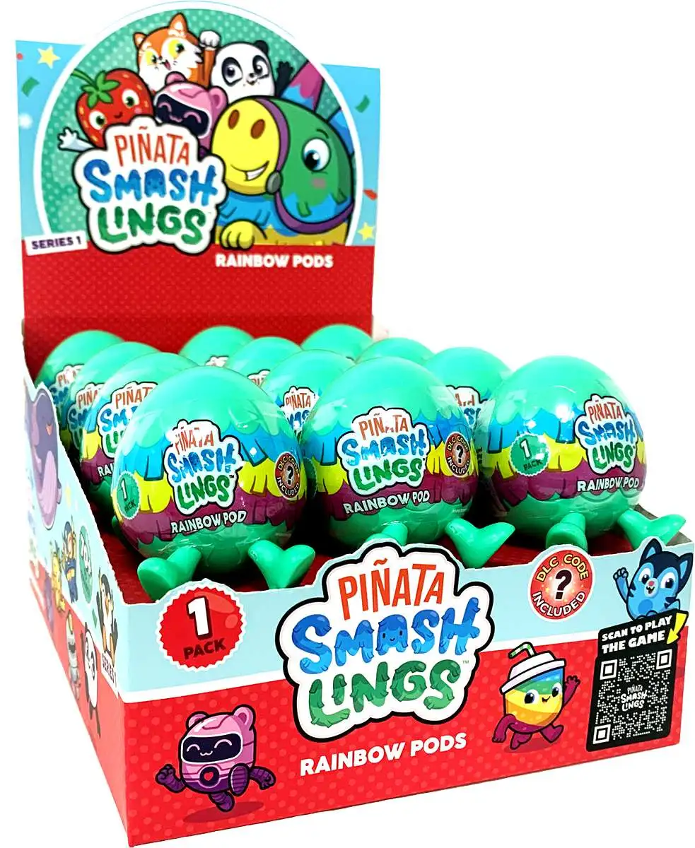 Pinata Smashlings Mini Figure Series 1 Rainbow Pod Mystery Pod Box [24 Packs]