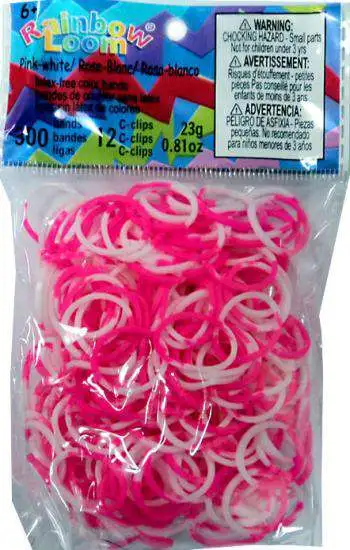 Rainbow Loom Yellow Pink Two-Tone Rubber Bands Refill Pack 300 Count Twistz  Bandz - ToyWiz