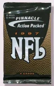 NFL 1997 Action Packed Football Trading Card HOBBY Pack [4 Cards]