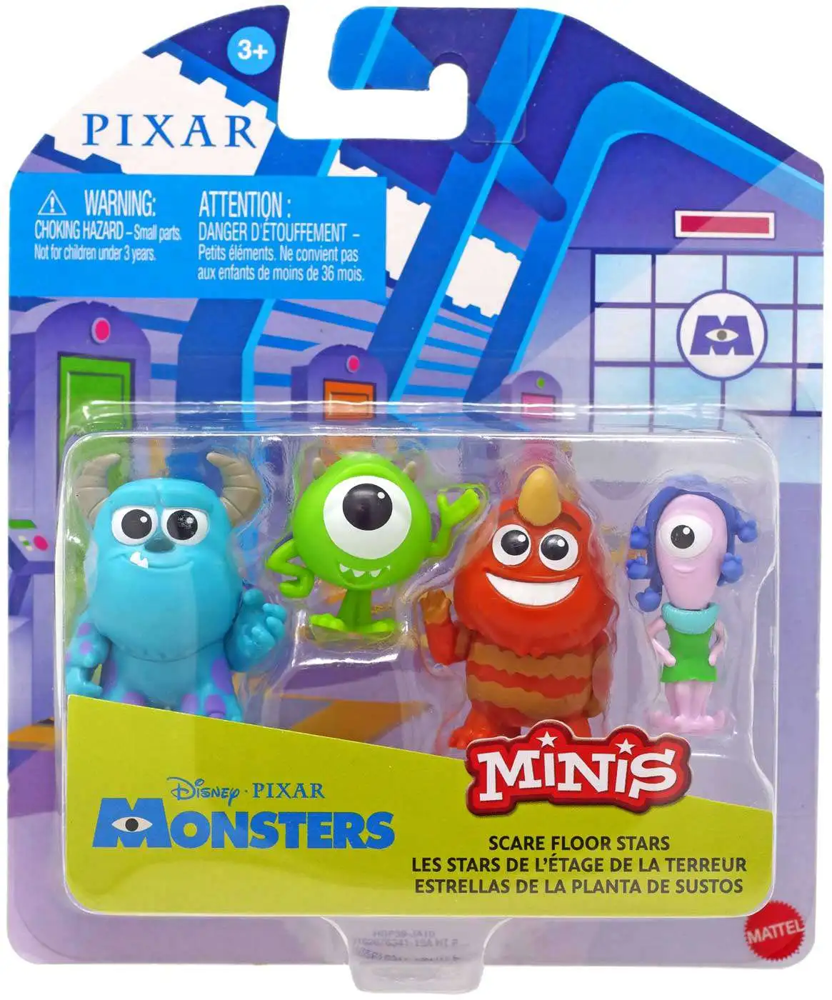 Disney Pixar Monsters, Inc. 4-Inch Scale Action Figure 3-Pack