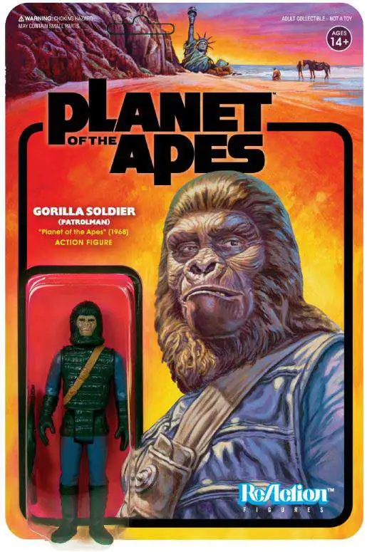 Patrolman Reaction Figura Super7 34382 Planet of the Apes Gorilla Soldier 