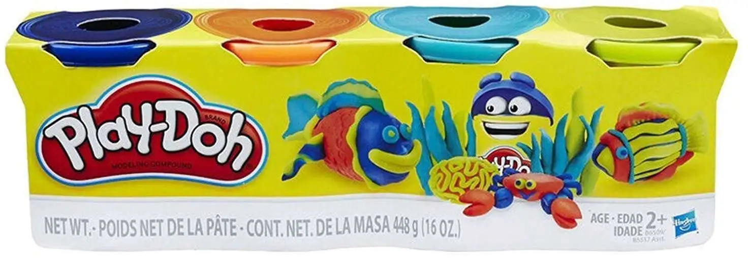 PLAY-DOH Play-Doh 4-pack WILD (dark blue, lime green, turquoise and orange)  - Playpolis