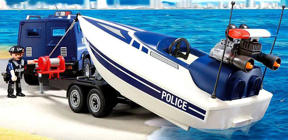 Playmobil City Action 5187 Police Truck With Speed Boat 90 Pcs – toy-vs