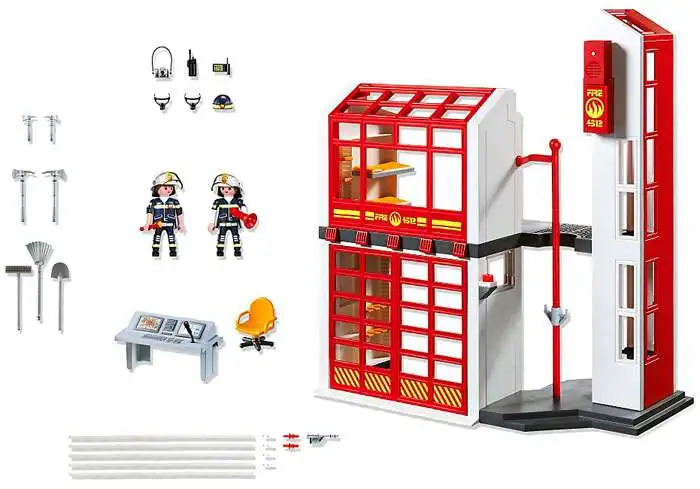 Vandt øve sig Bunke af Playmobil City Action Fire Station with Alarm Set 5361 - ToyWiz