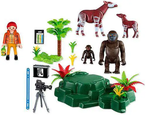 Playmobil Wild Life 5415 Gorillas Okapis Ages 4 Toy Boys Girls Play Jungle Gift 