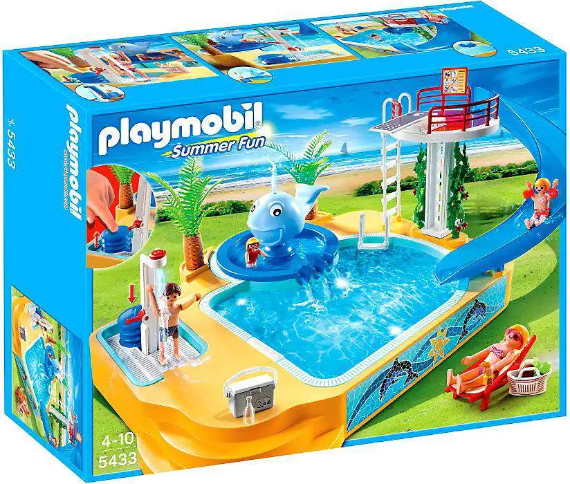Playmobil Fun Childrens Pool with Whale Fountain Set 5433 - ToyWiz
