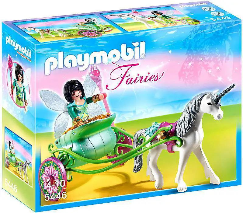 Playmobil Fairies Unicorn Carriage Butterfly Fairy Set 5446 Damaged - ToyWiz