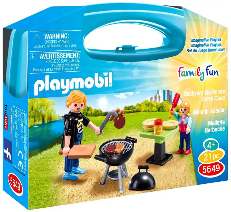 Playmobil family Fun Backyard barbacoa carry case 5649 nuevo & OVP Grill 