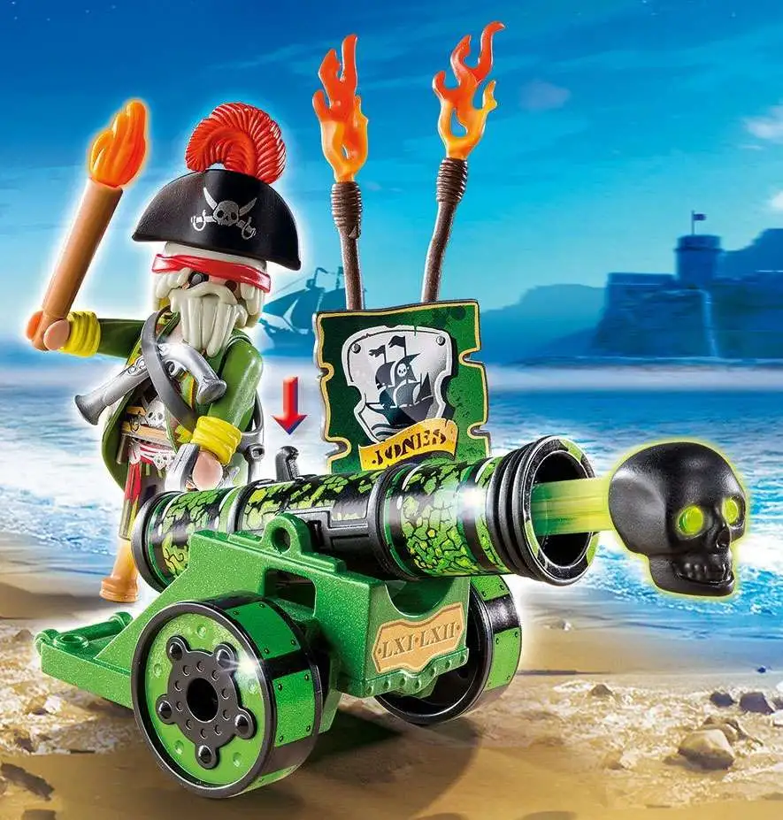 Socialisme Kamel håndled Playmobil Pirates Interactive Cannon with Pirate Captain Set 6162 - ToyWiz