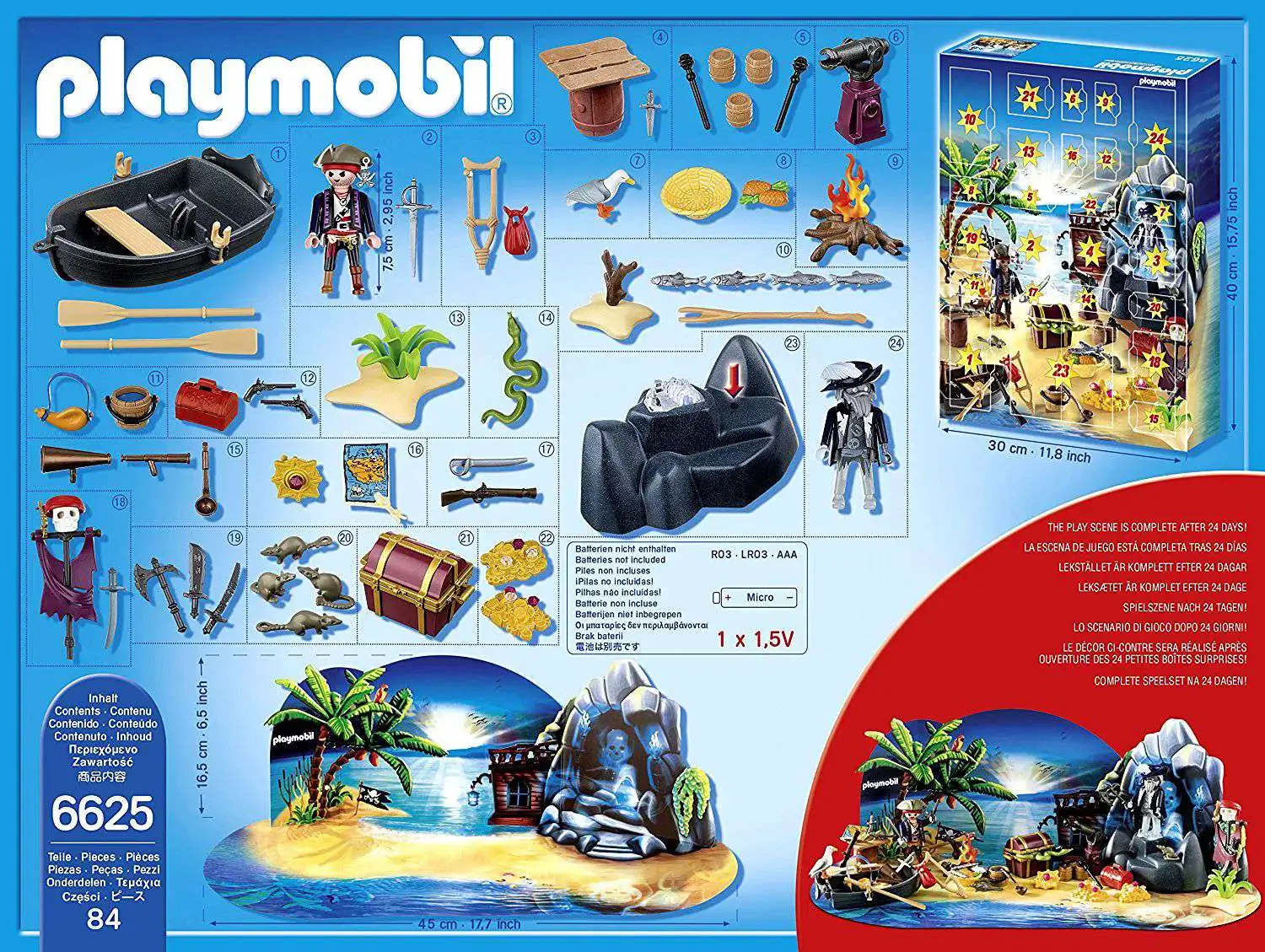 Playmobil Pirates Advent Calendar Pirate Treasure Island Set #6625 