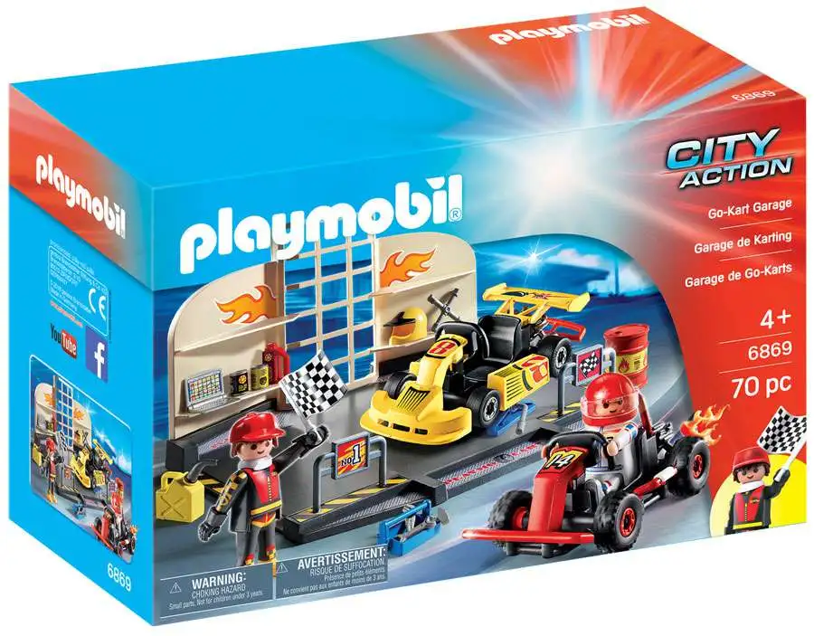 Playmobil 6869-Go-Kart garaje Starter Set Juego Con Figuras De Acción 