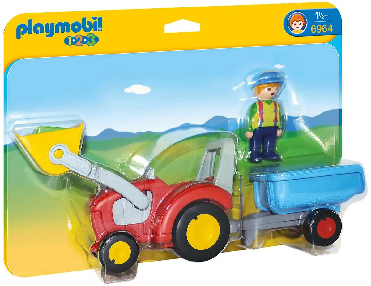 Playmobil 1.2.3 Tractor with Trailer Set #6964 [Damaged Package]